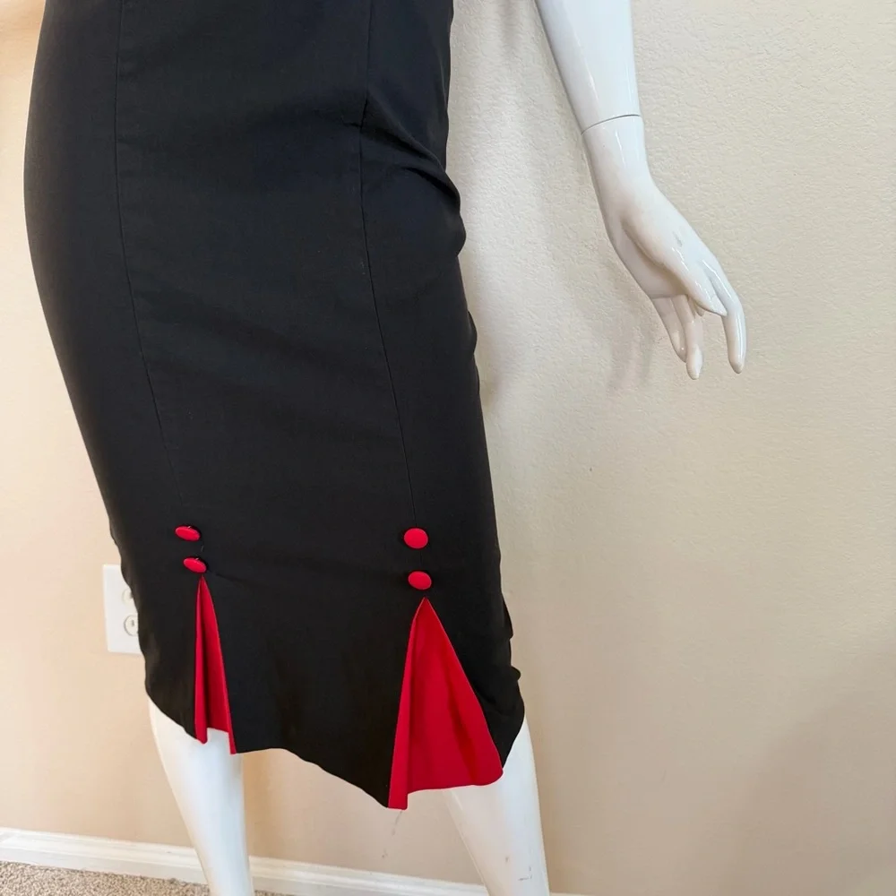 Vintage Stop Staring Black and Red Women's Dress - Picture 6 of 13